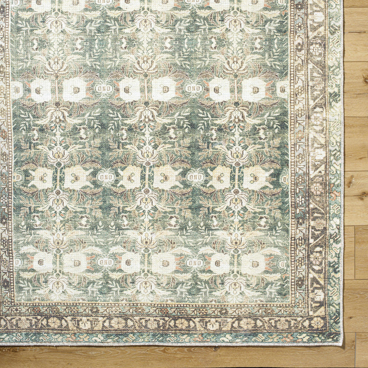 Acoose Vintage Flat Pile Washable Rug