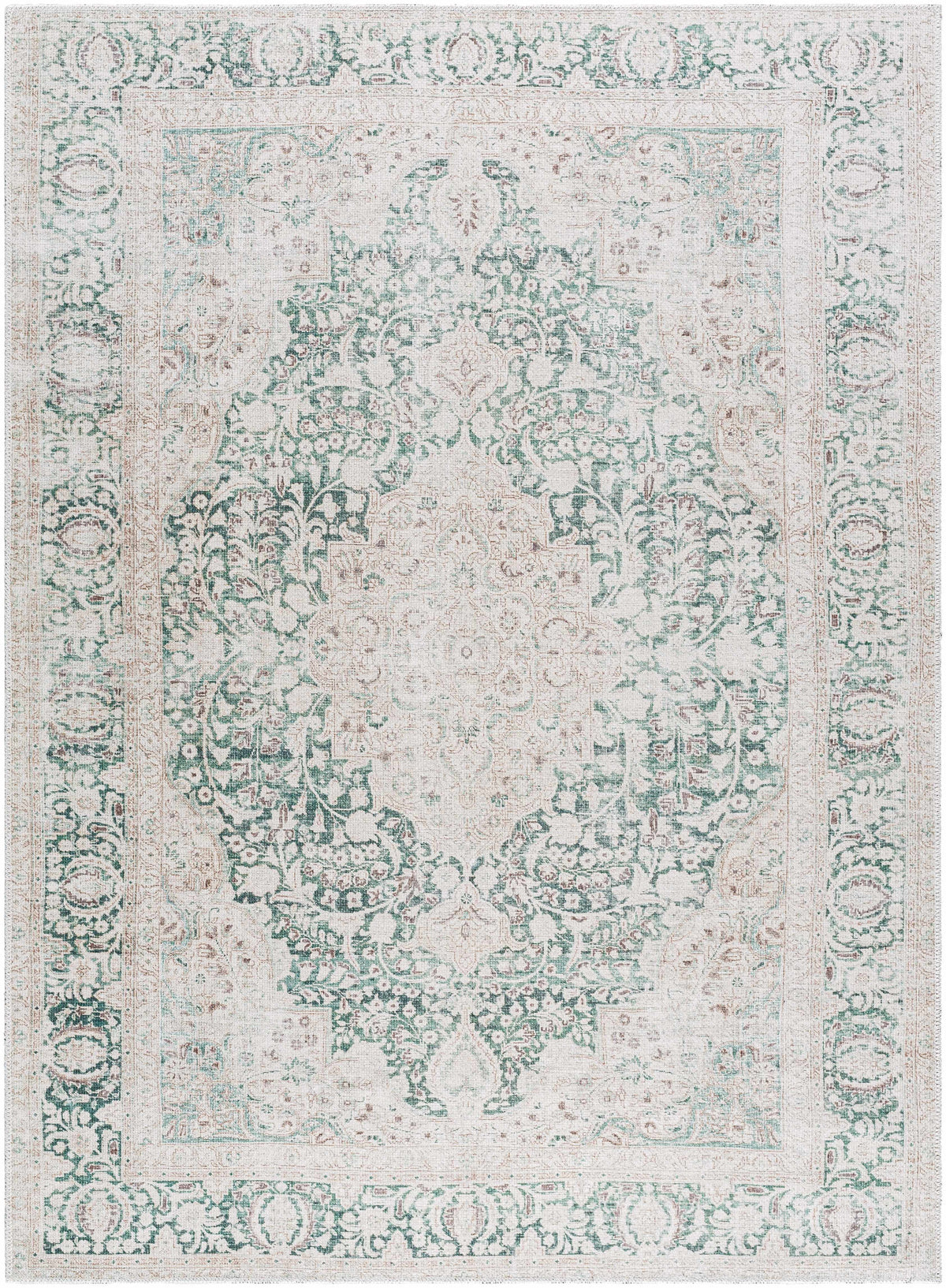 Yanis Vintage Flat Pile Washable Rug