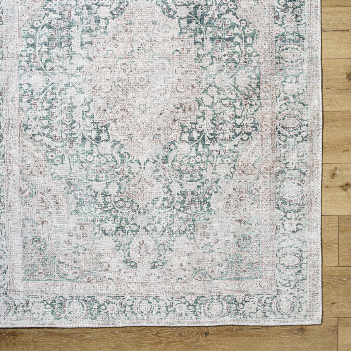 Yanis Vintage Flat Pile Washable Rug