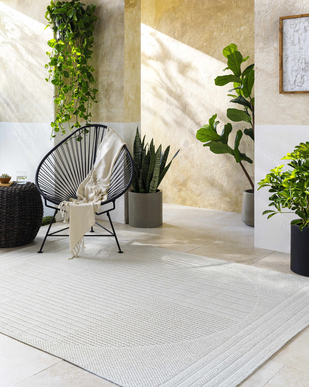 Yuley White Outdoor Area Rug