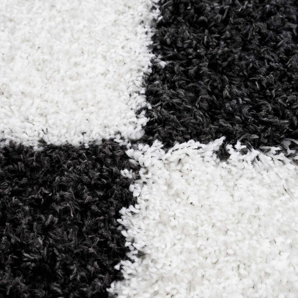 Zahur Black & White Diamond Area Rug - Clearance