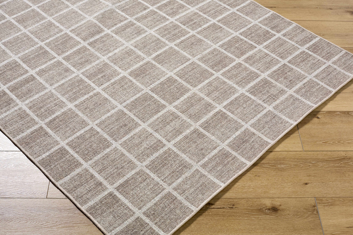 Anicet Checkered Washable Wool Area Rug