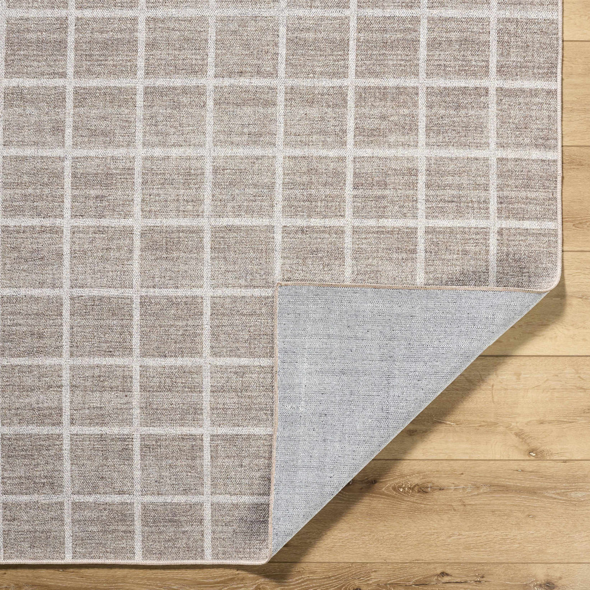 Anicet Checkered Washable Wool Area Rug