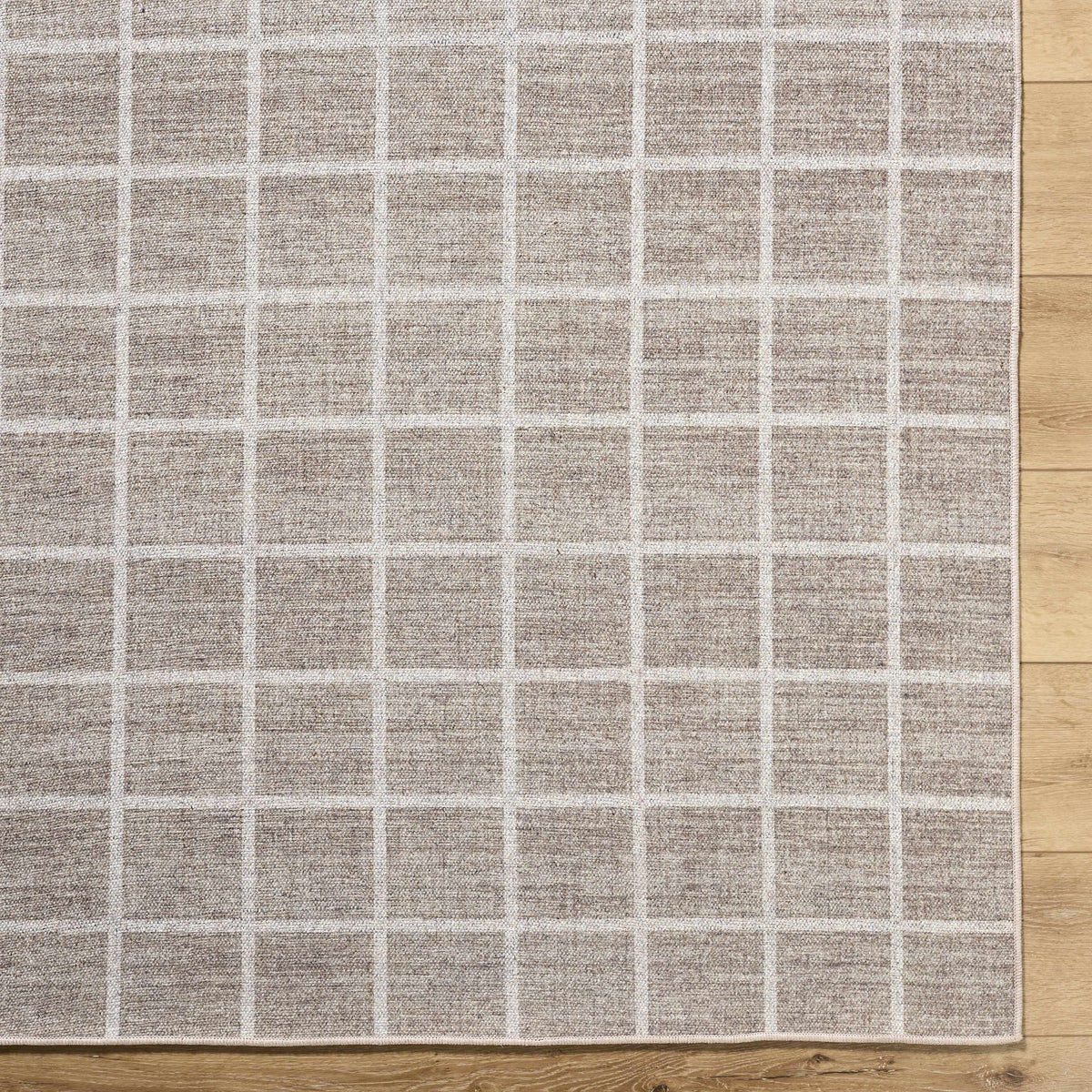 Anicet Checkered Washable Wool Area Rug