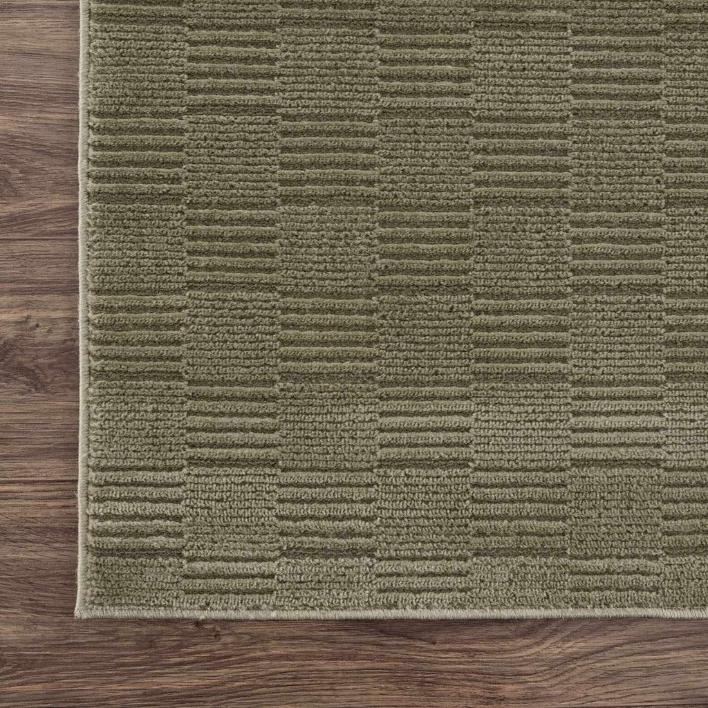 Kazuma Green Washable Area Rug