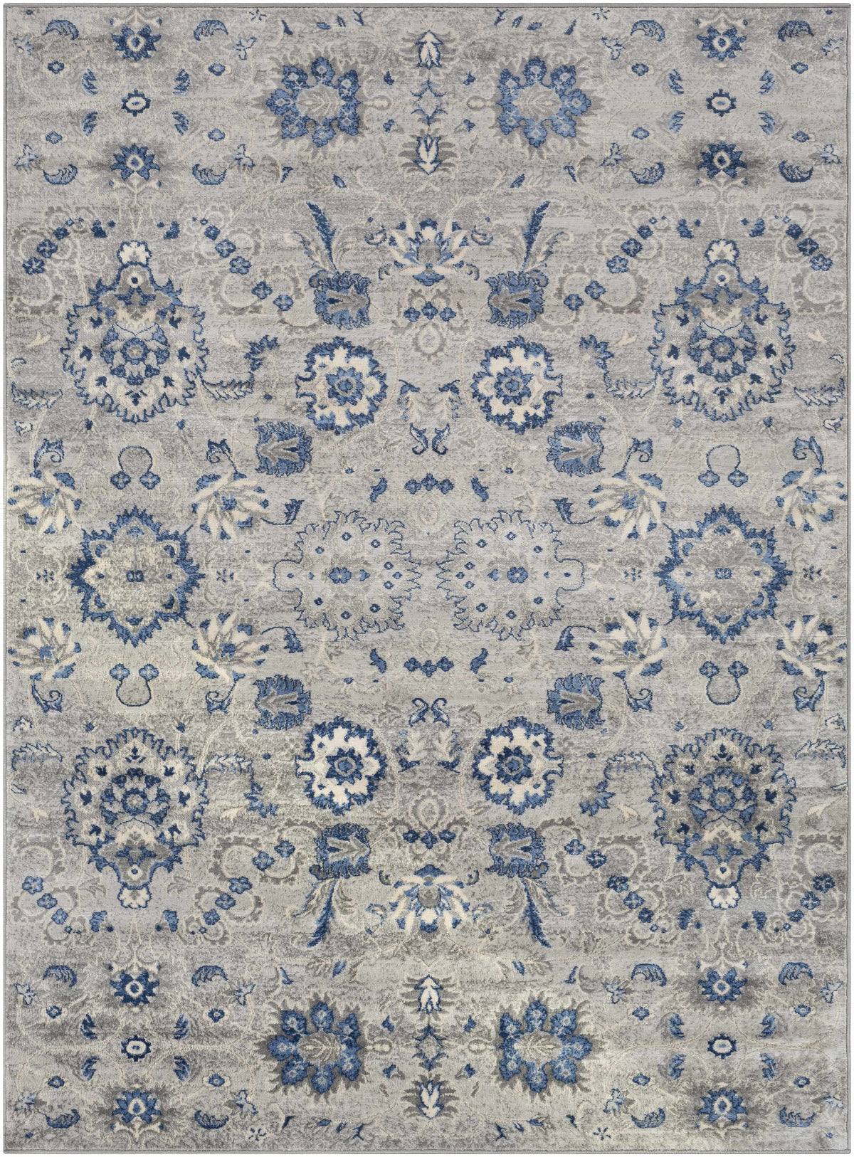 Adairsville Blue Floral Area Carpet - Clearance