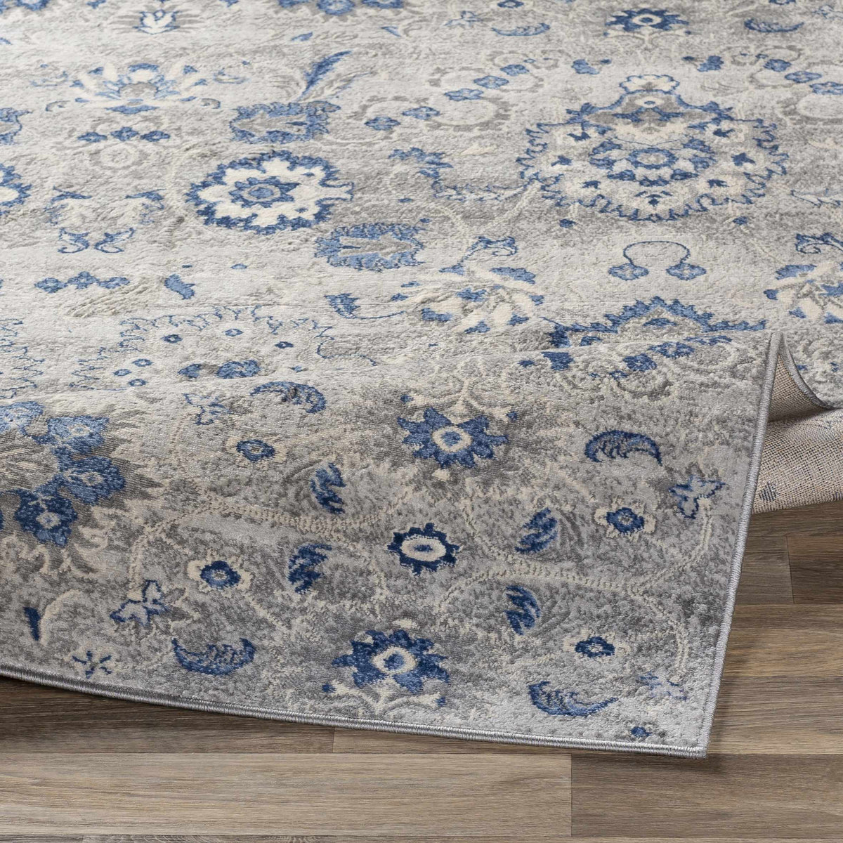 Adairsville Blue Floral Area Carpet - Clearance