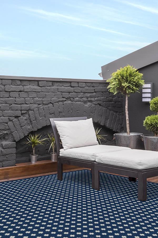 Adde Navy Outdoor Rug