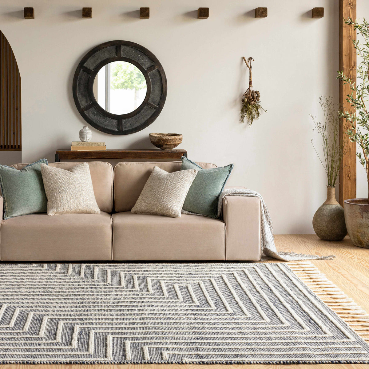 Aditya Tasseled Jute&Wool Carpet - Clearance