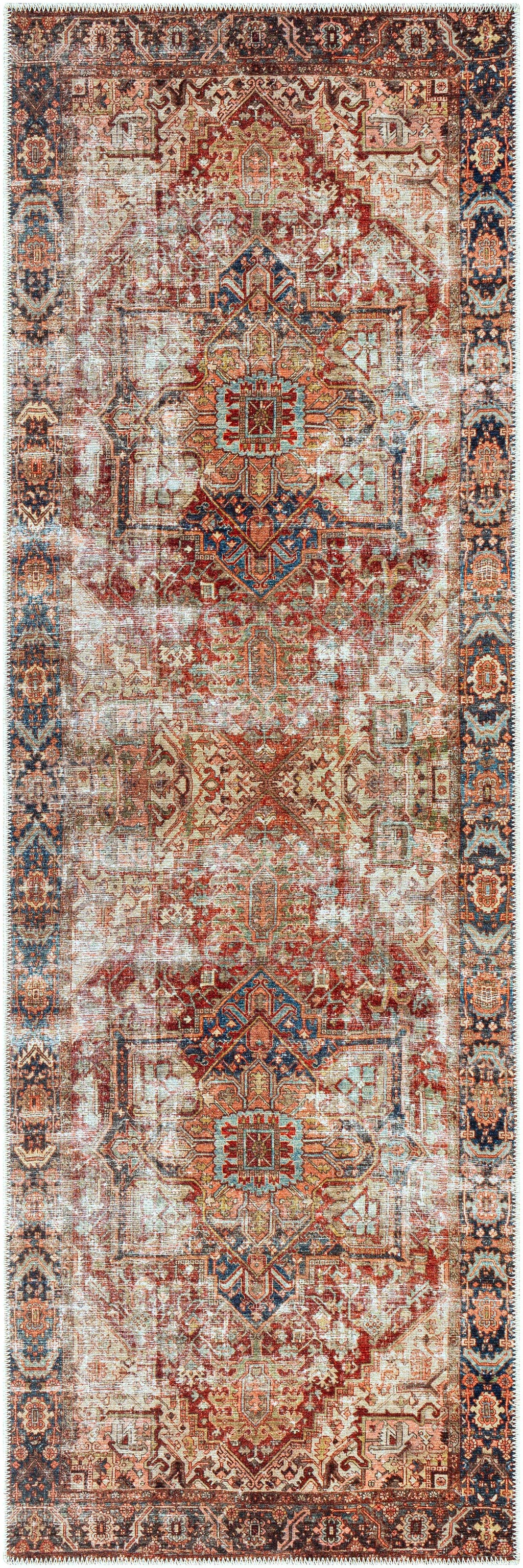 Adtugan Vintage Flat Pile Washable Rug