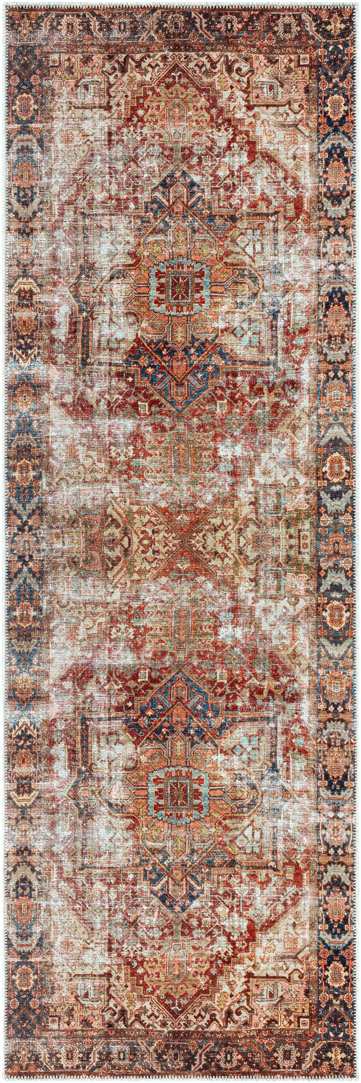 Adtugan Vintage Flat Pile Washable Rug
