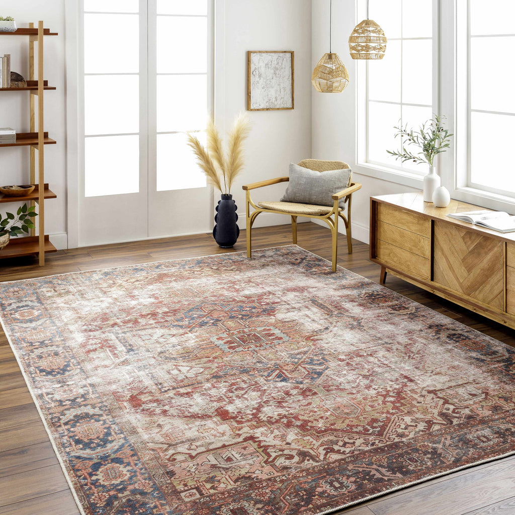 Adtugan Vintage Flat Pile Washable Rug
