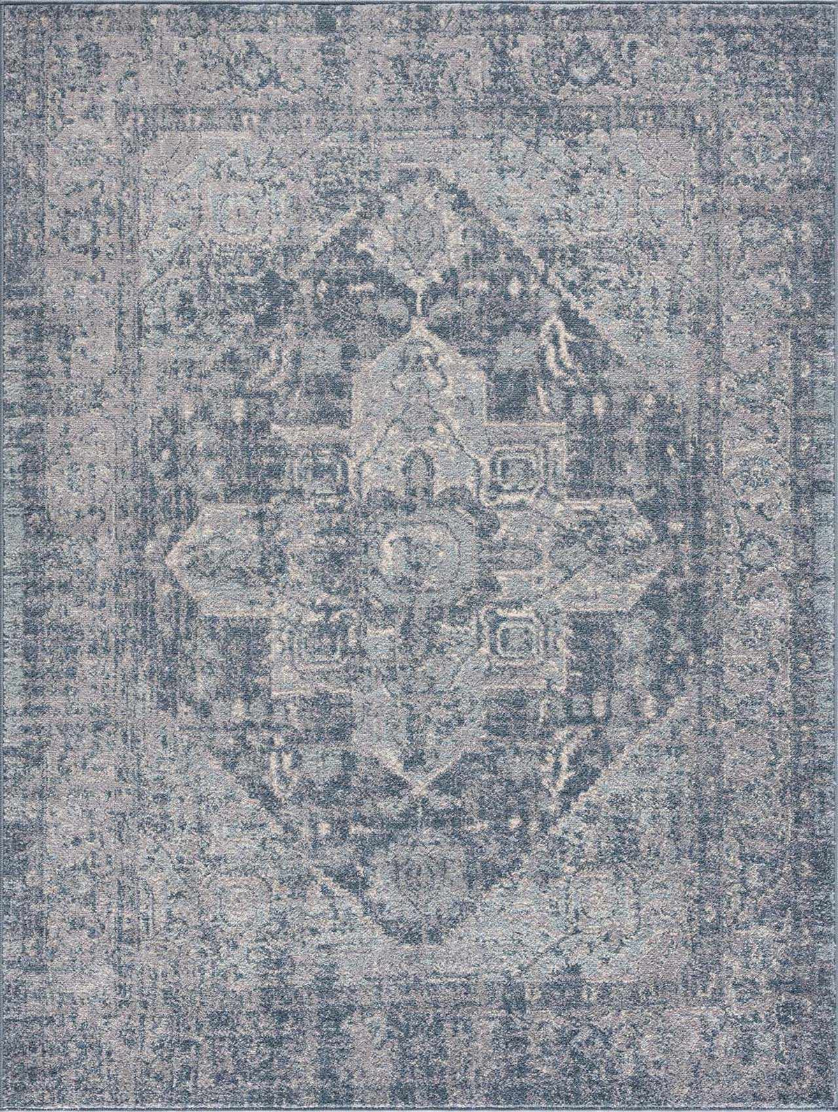 Peeta Blue Medallion Area Rug - Clearance