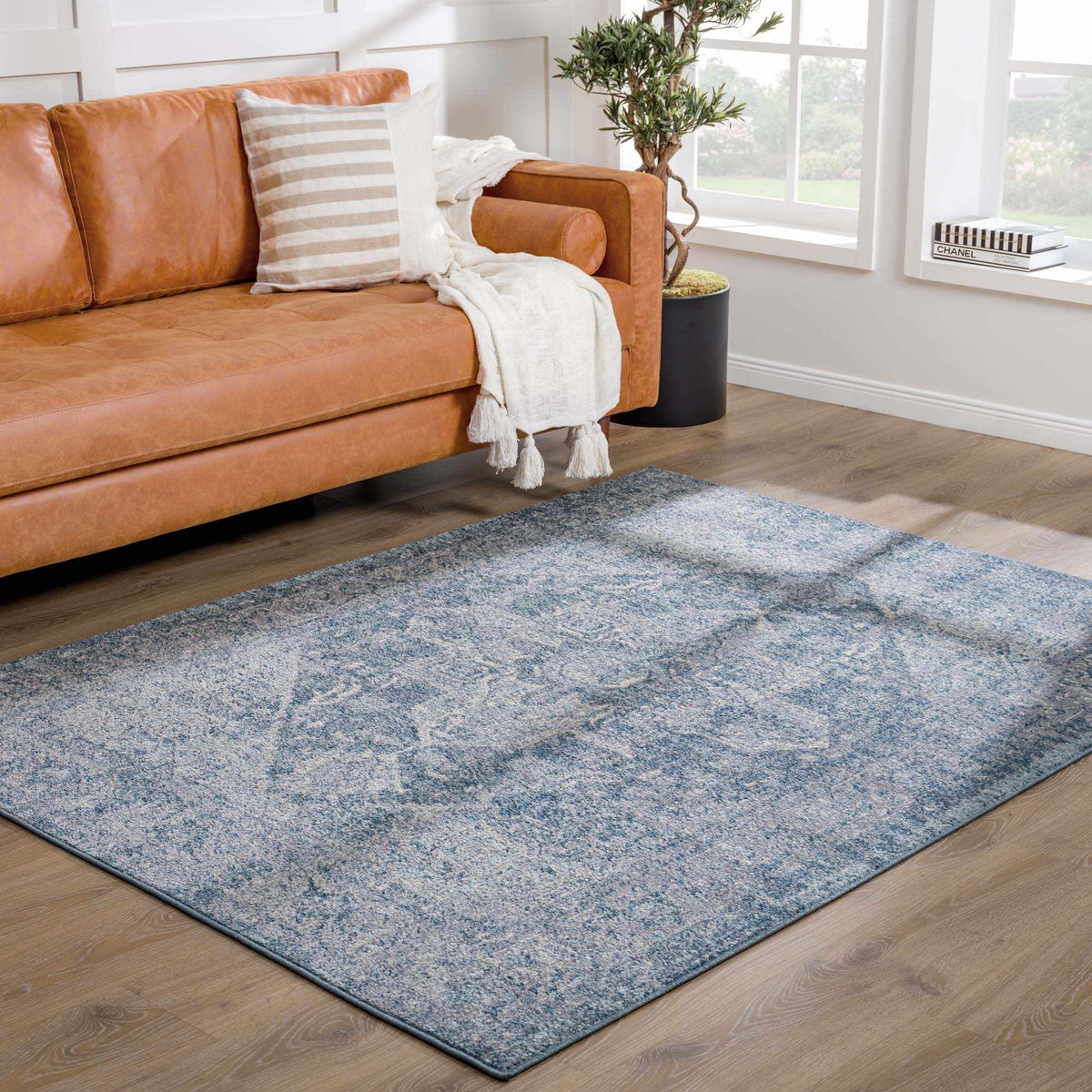 Peeta Blue Medallion Area Rug - Clearance