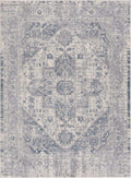 Peeta Gray Blue Medallion Area Rug - Clearance