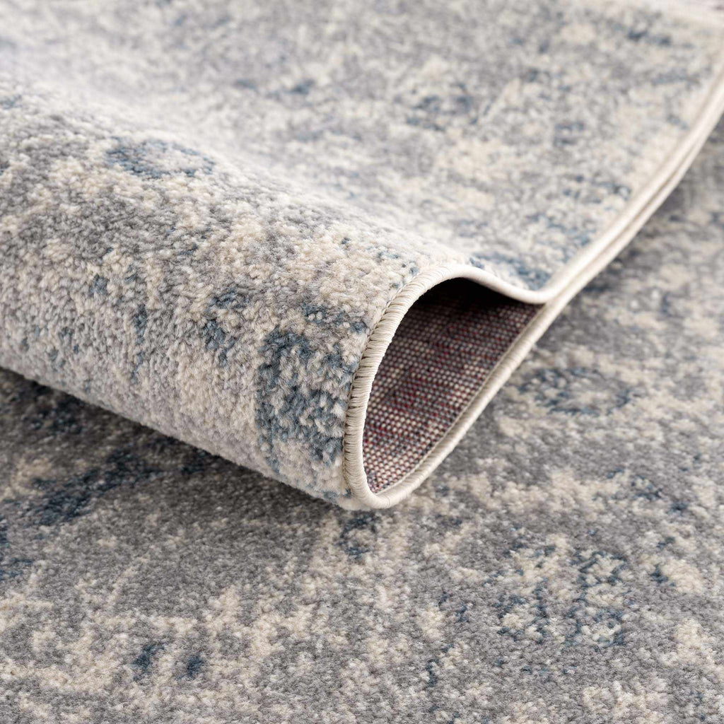 Peeta Gray Blue Medallion Area Rug - Clearance