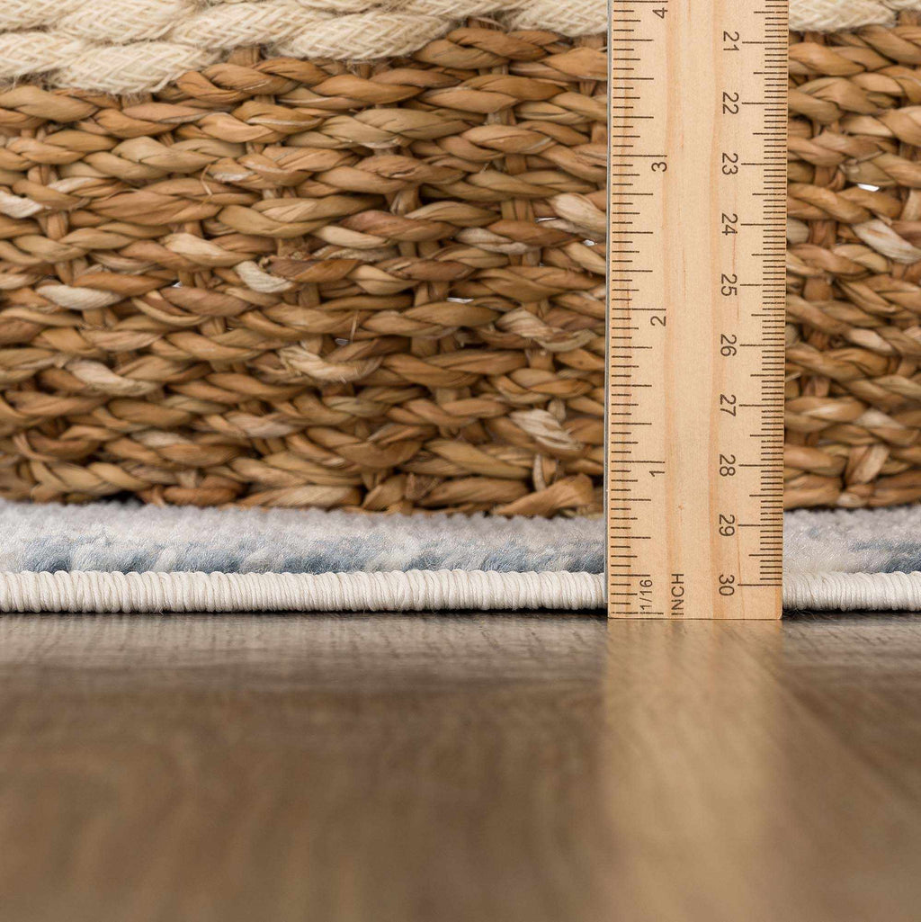 Peeta Gray Blue Medallion Area Rug - Clearance