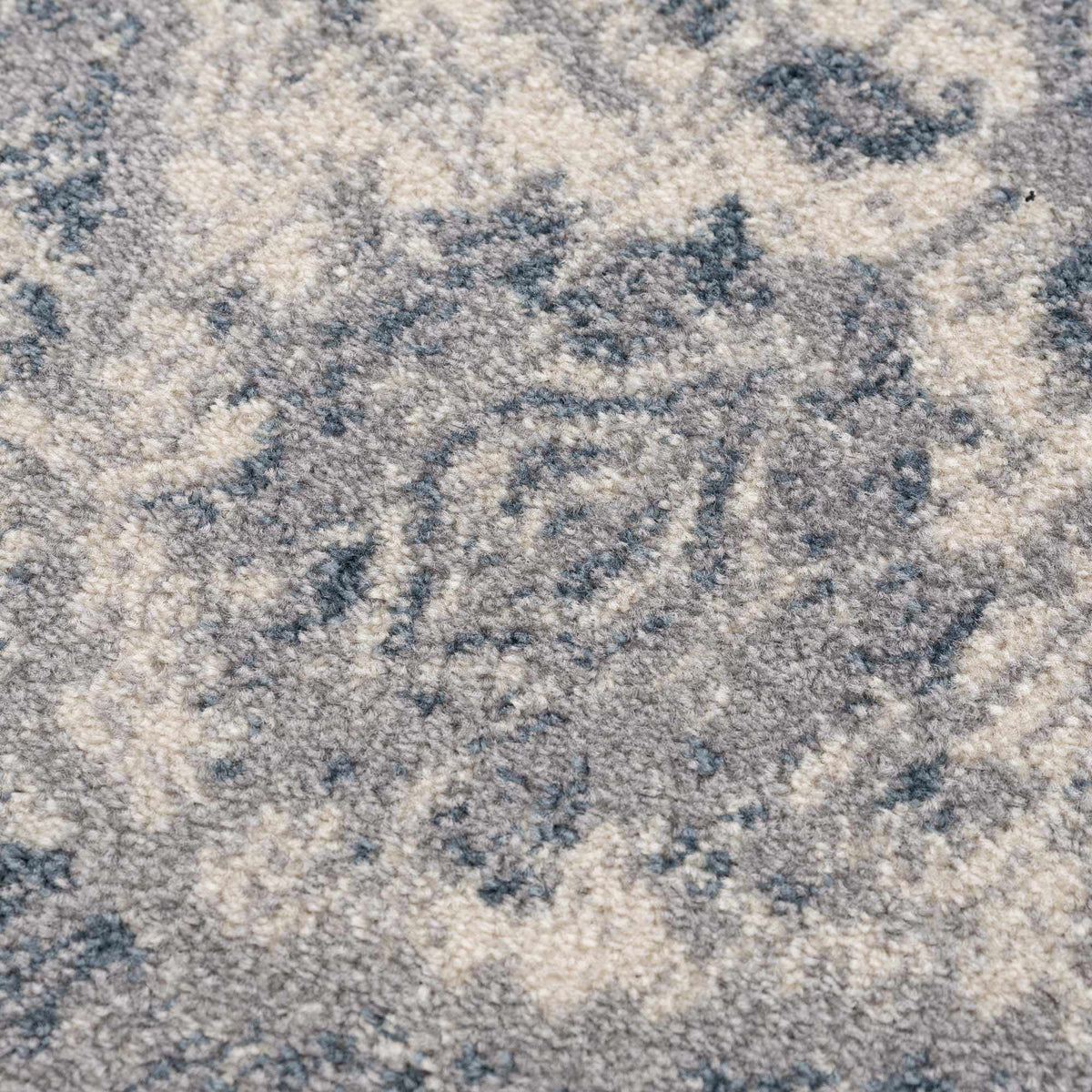 Peeta Gray Blue Medallion Area Rug - Clearance
