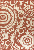 Alburnett Burnt Orange Floral Outdoor Rug - Clearance