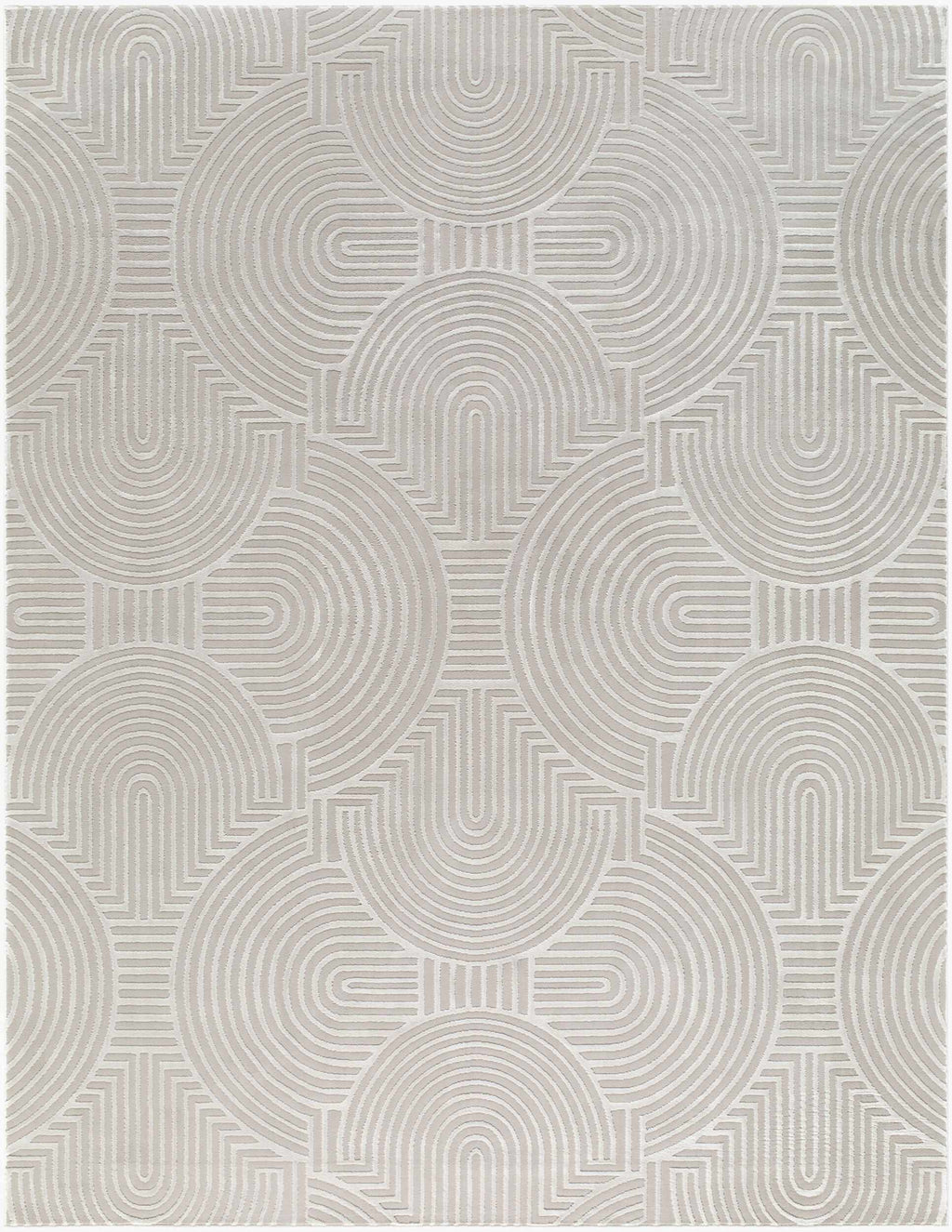 Aucoin Taupe 3D Rainbow Washable Area Rug
