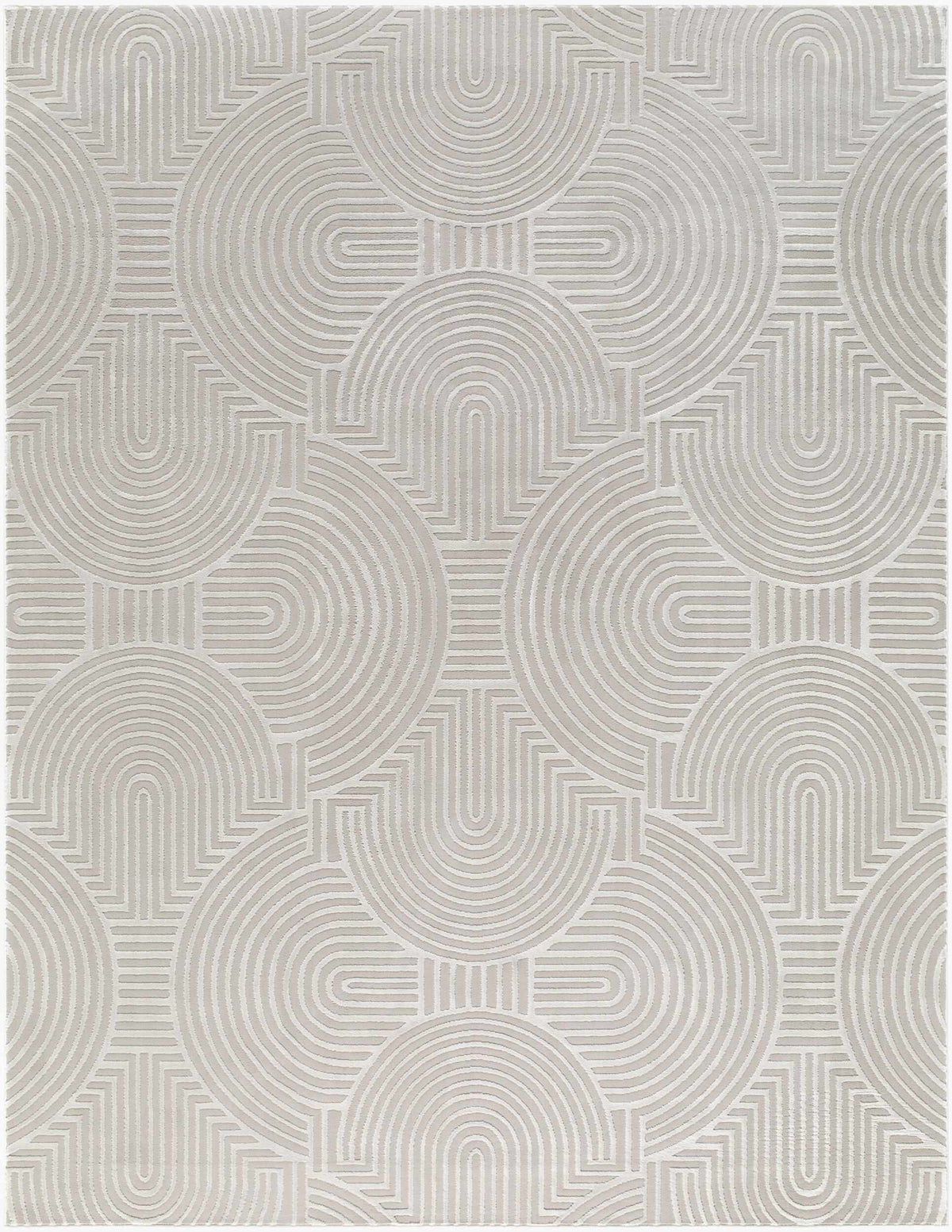 Aucoin Taupe 3D Rainbow Washable Area Rug