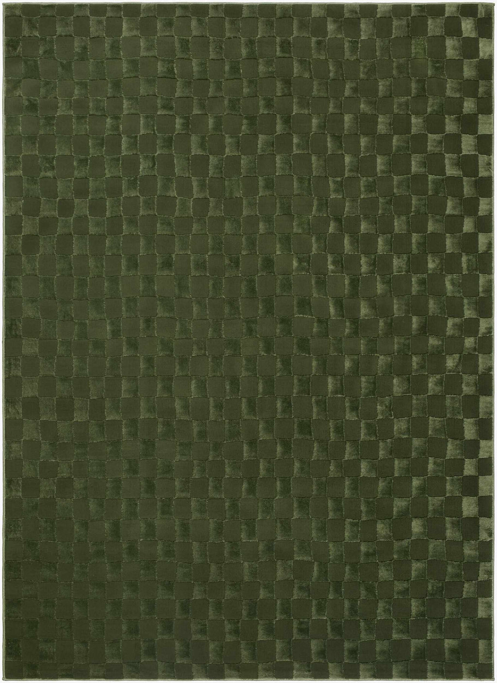 Carina Green Checkered Washable Area Rug
