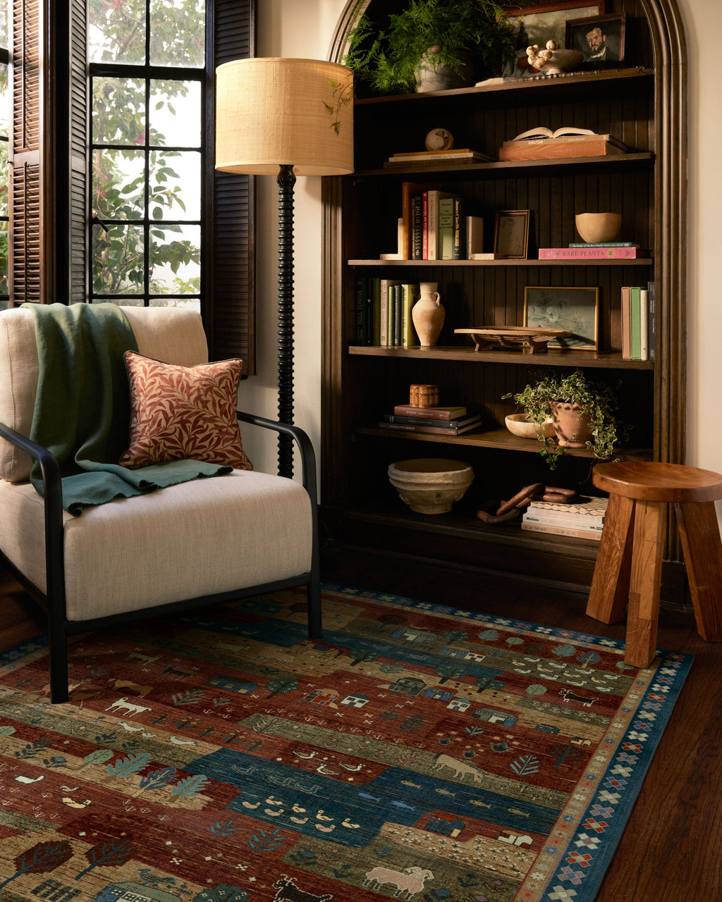 Alder Rust Red & Blue Rug