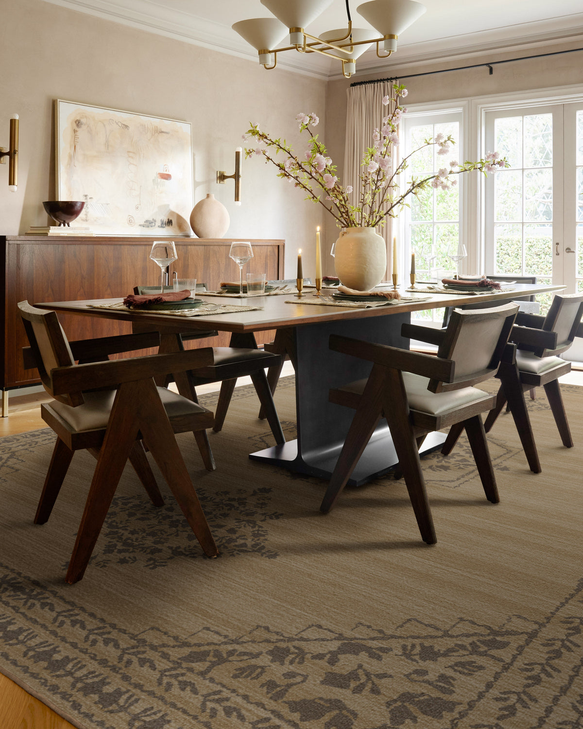 Alette Tan & Charcoal Flatwoven Rug
