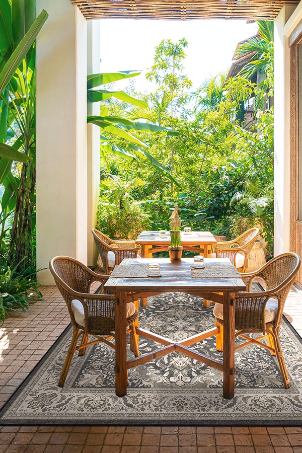 Allura Dark Wood Outdoor Rug