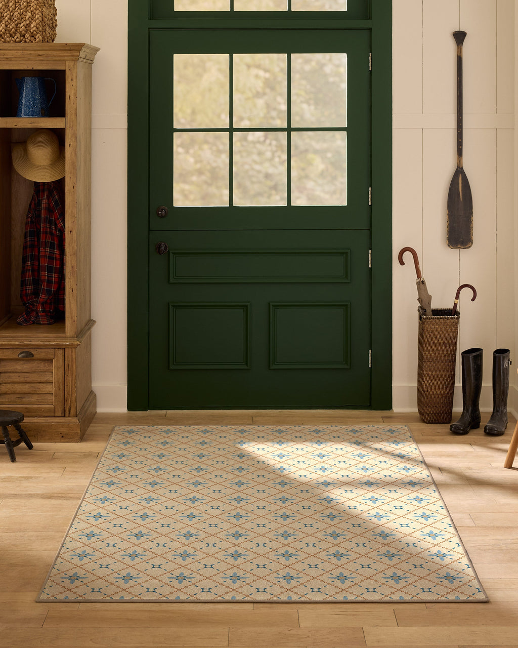Alva Ivory & Slate Blue Flatwoven Rug
