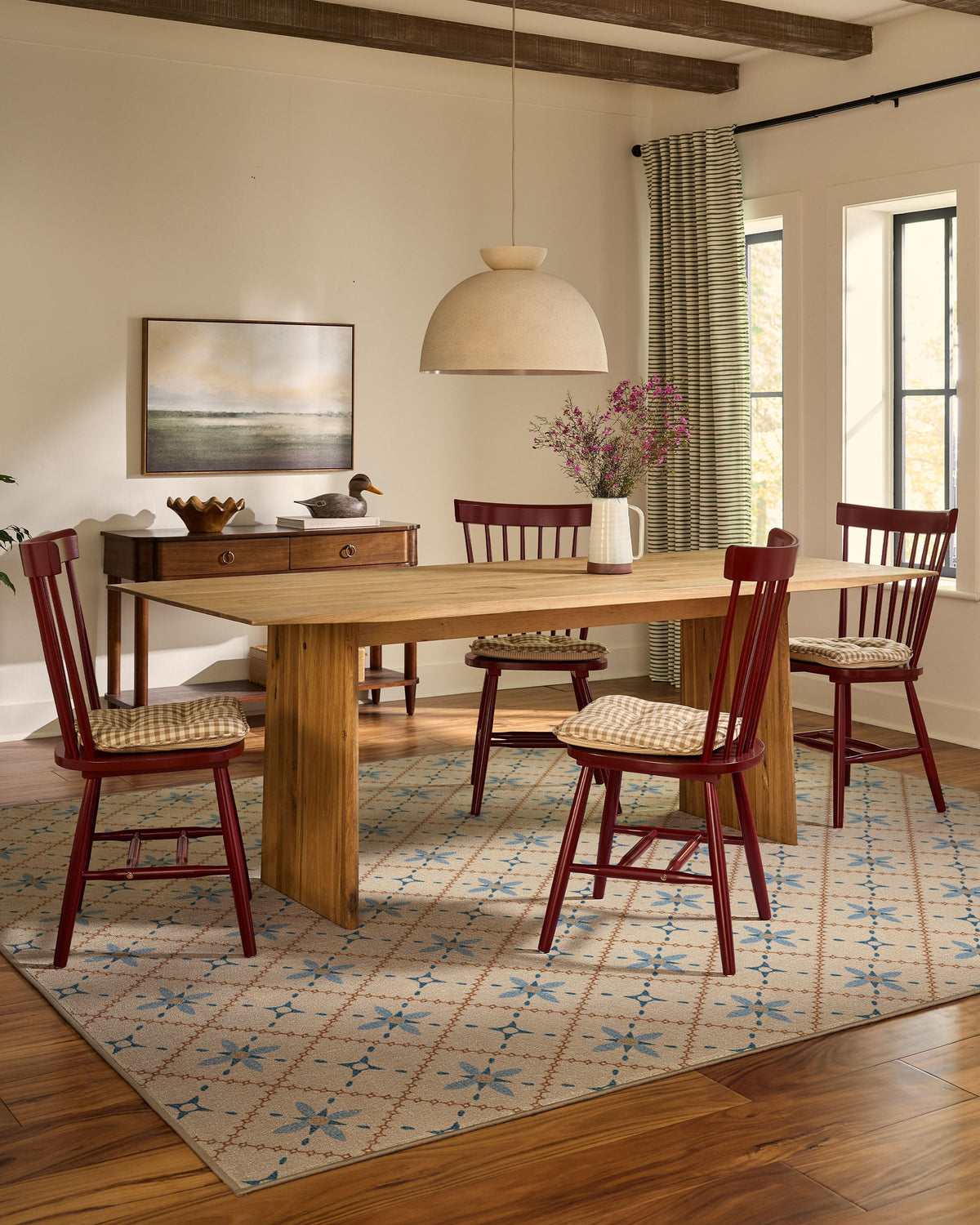 Alva Ivory & Slate Blue Flatwoven Rug