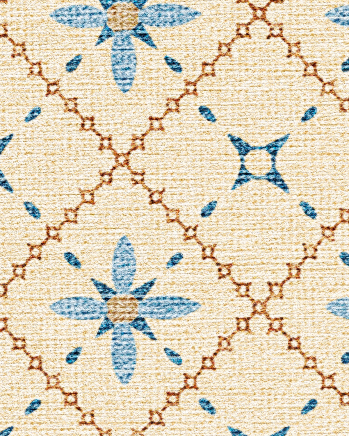 Alva Ivory & Slate Blue Flatwoven Rug