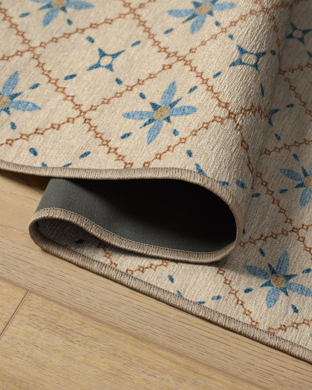 Alva Ivory & Slate Blue Flatwoven Rug