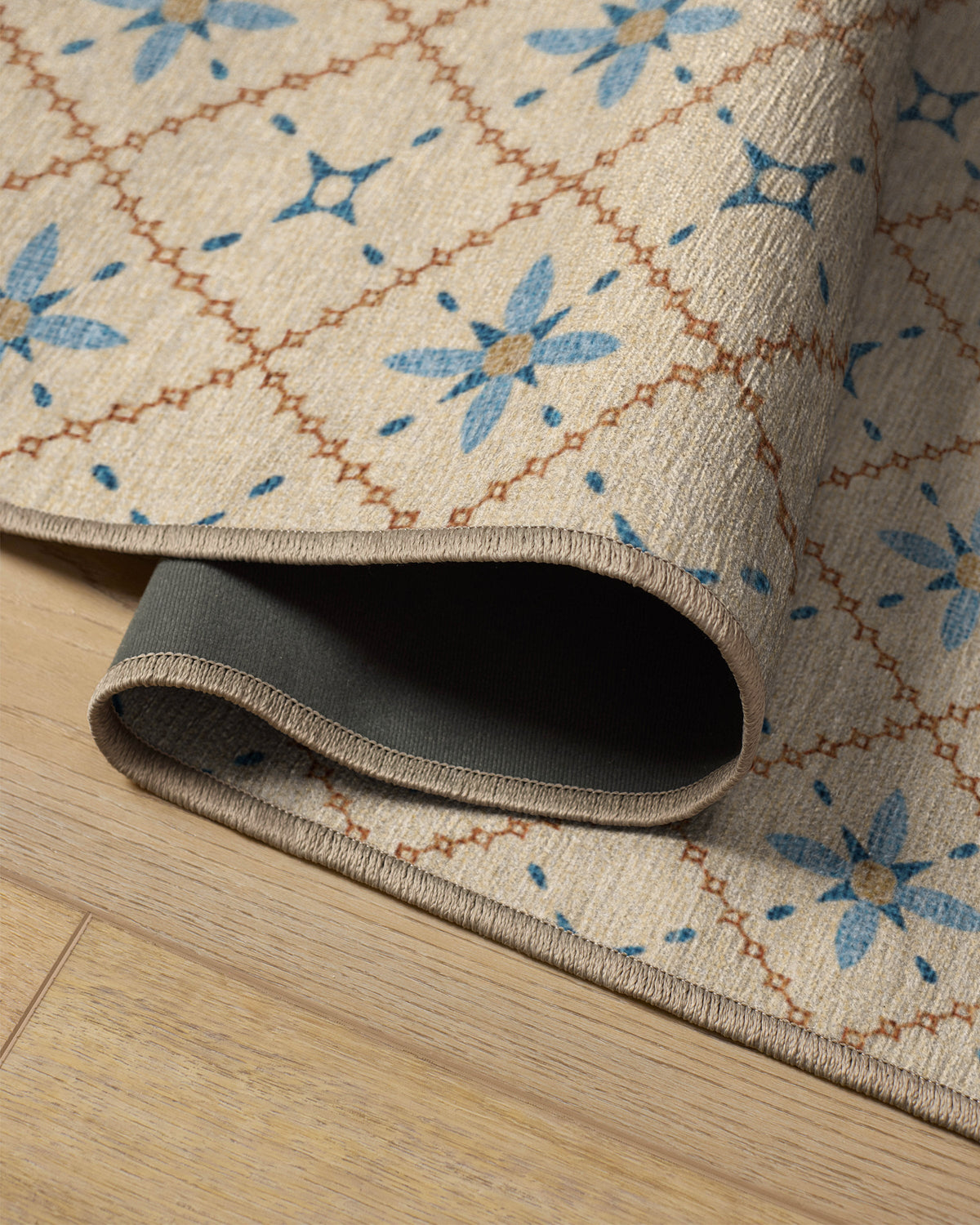 Alva Ivory & Slate Blue Flatwoven Rug