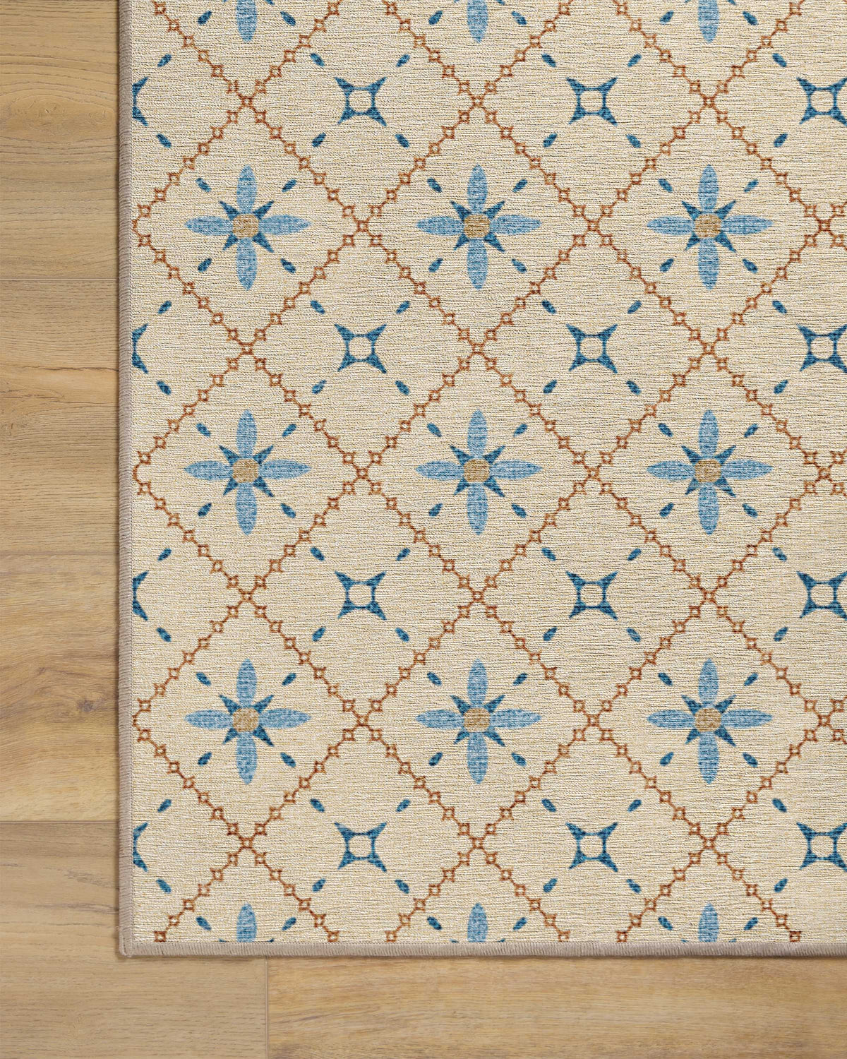 Alva Ivory & Slate Blue Flatwoven Rug