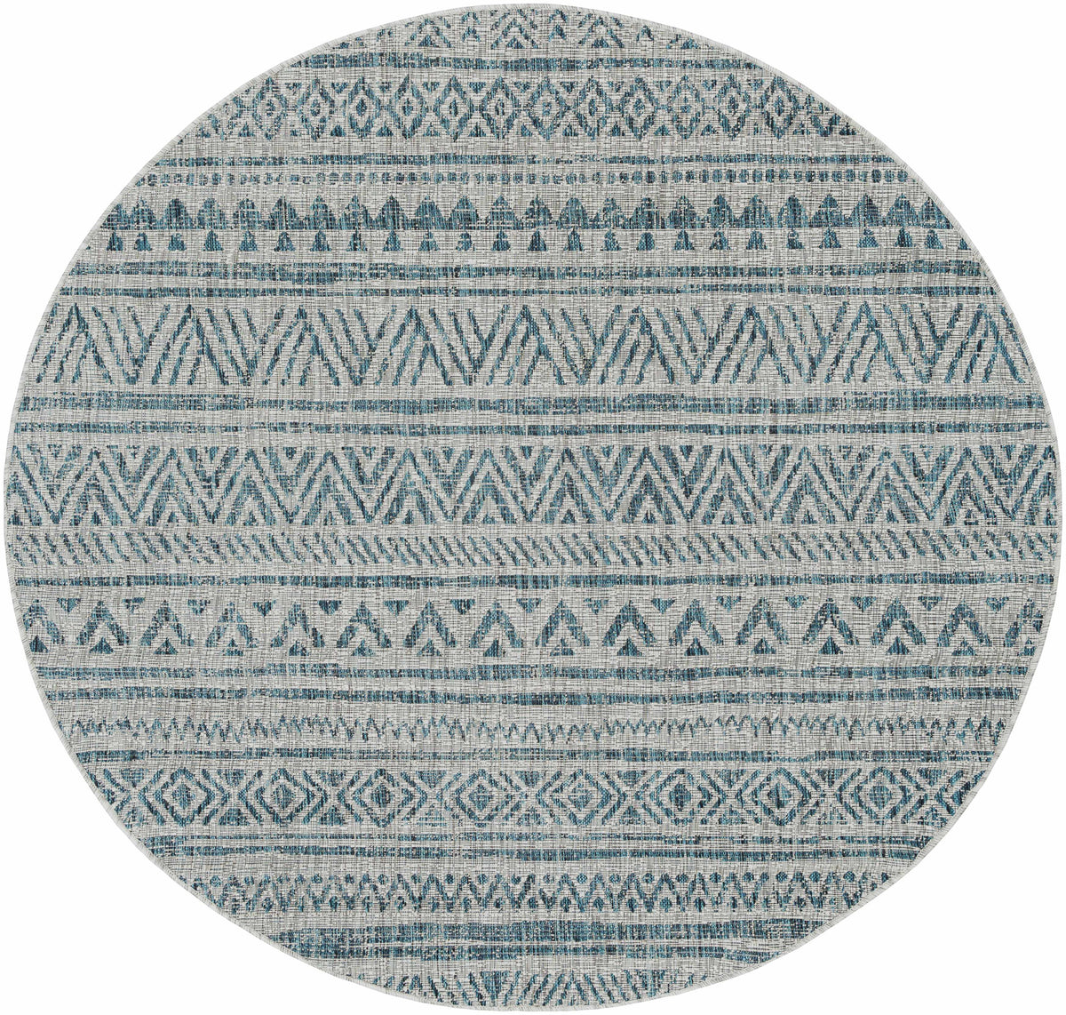 Novato Aqua All Over Pattern Performance Outdoor Rug