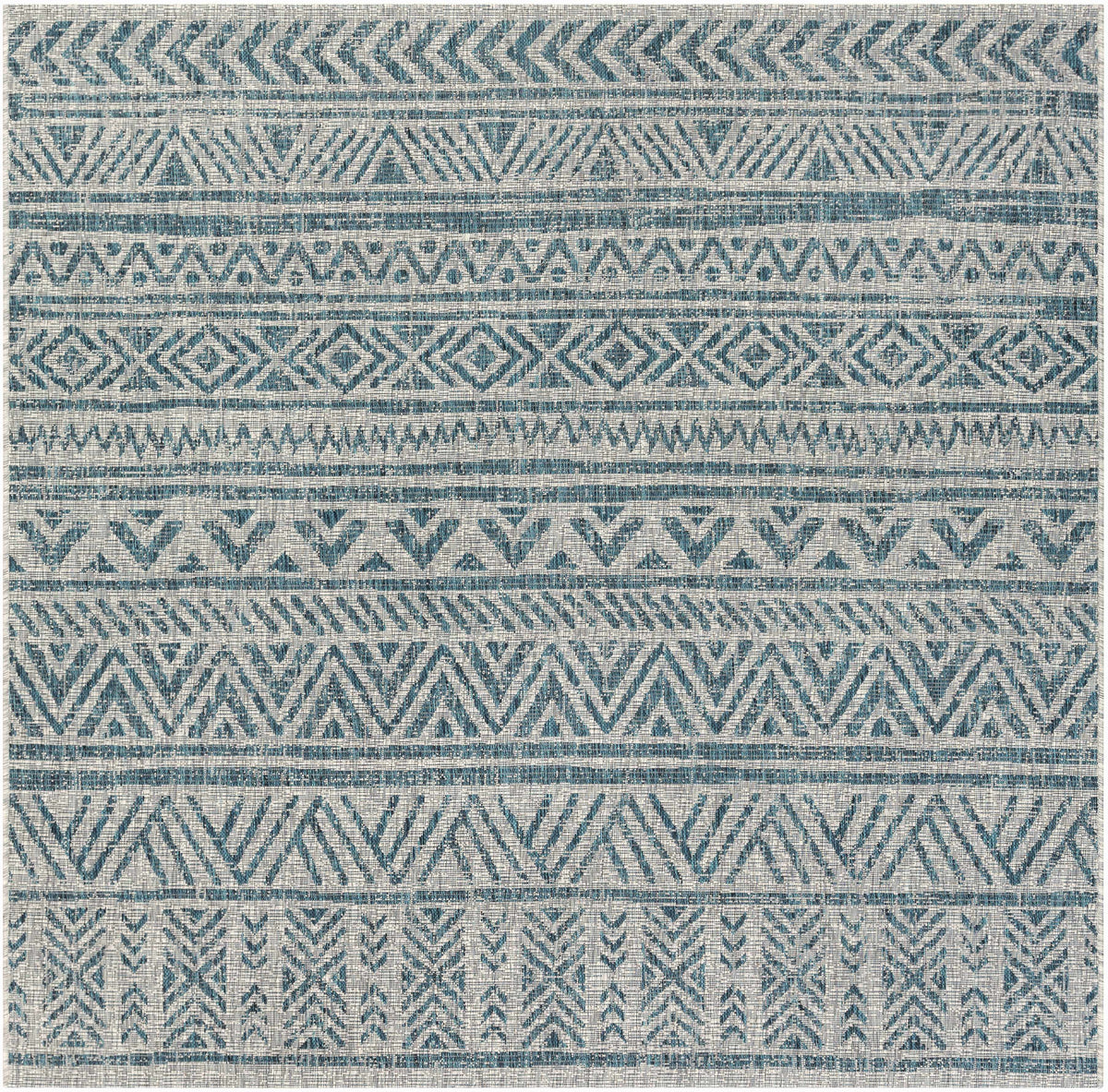 Novato Aqua All Over Pattern Performance Outdoor Rug