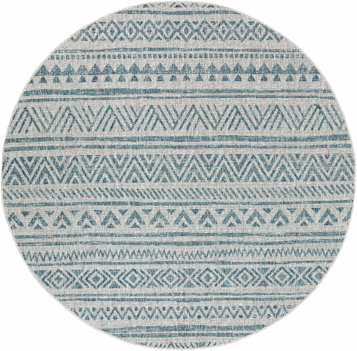 Novato Aqua All Over Pattern Performance Outdoor Rug
