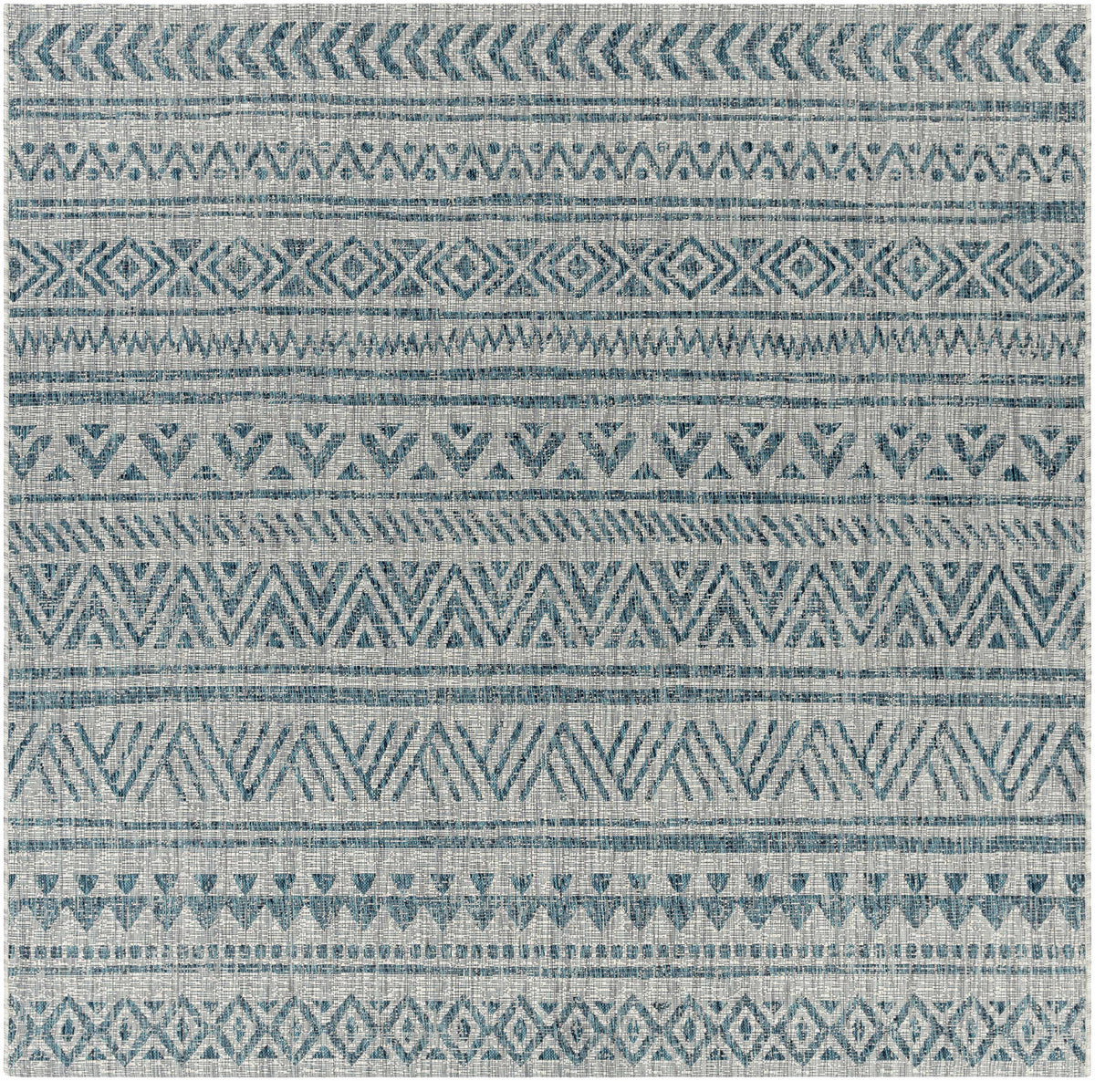 Novato Aqua All Over Pattern Performance Outdoor Rug