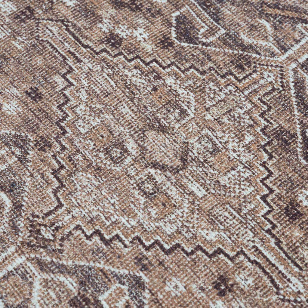 Barny Brown Flat Pile Washable Rug - Clearance