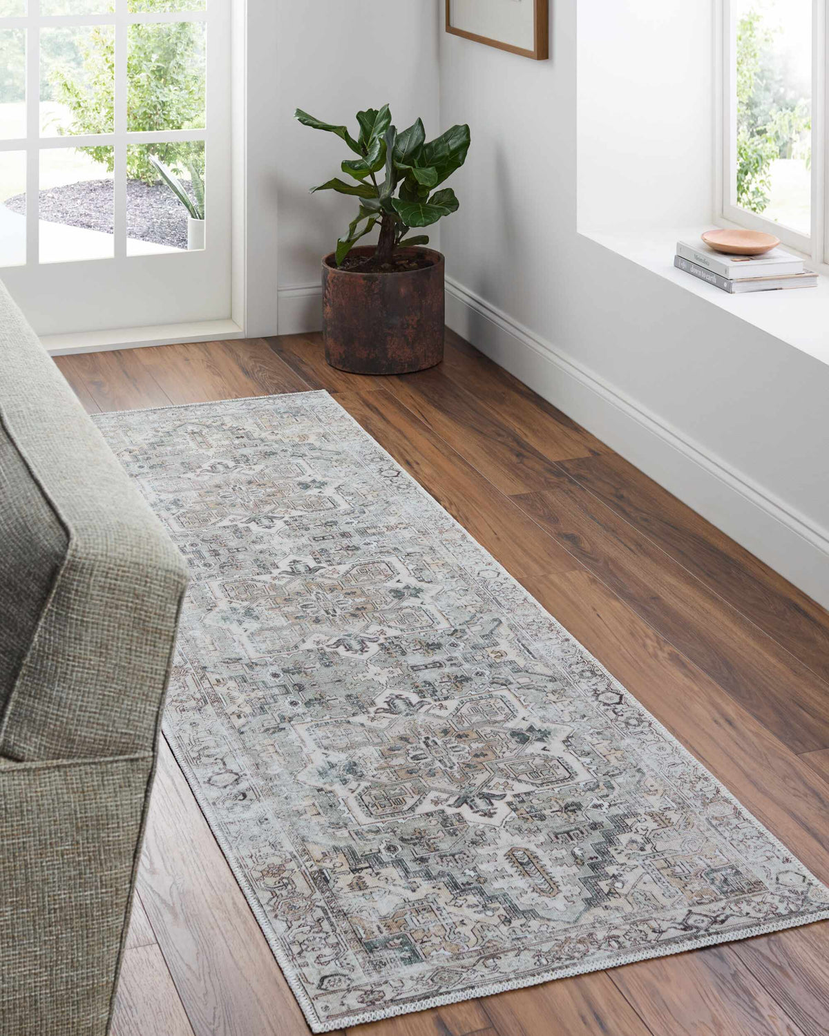 Beige Rosman Washable Area Rug