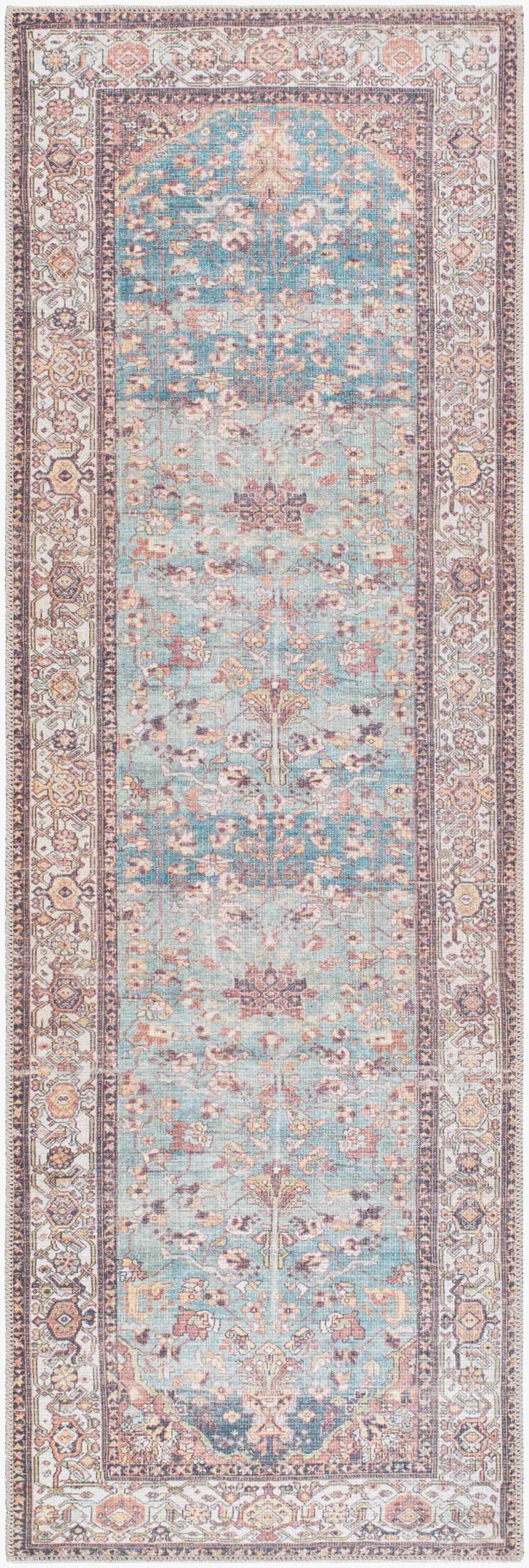 Bahram Vintage Flat Pile Washable Rug