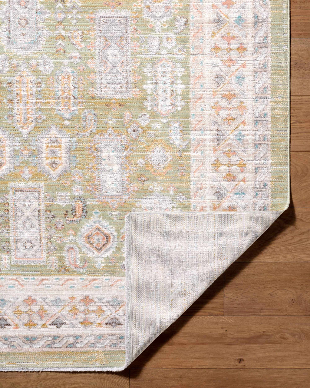 Neku Sage Persian Machine Woven Polypropylene Washable Area Rug