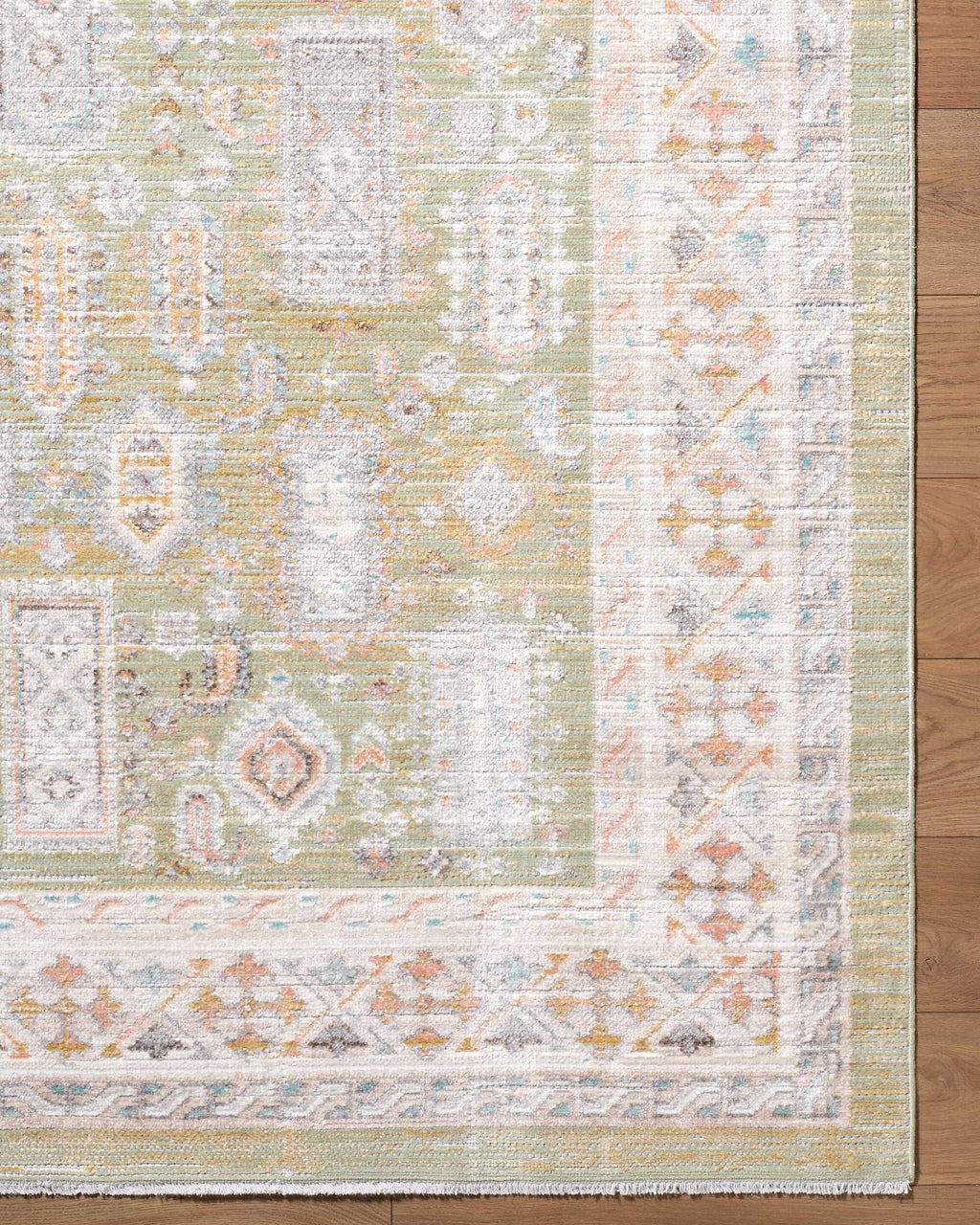 Neku Sage Persian Machine Woven Polypropylene Washable Area Rug