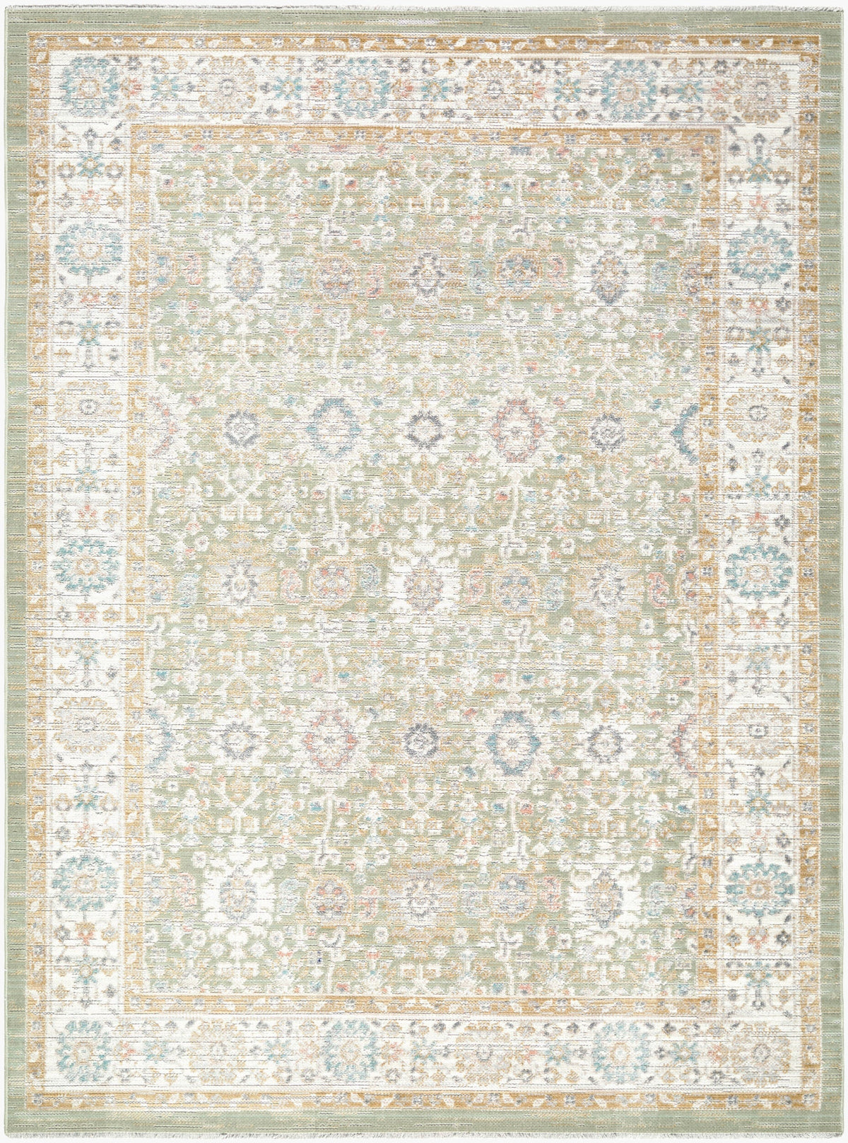 Royoi Sage Persian Machine Woven Polypropylene Washable Area Rug