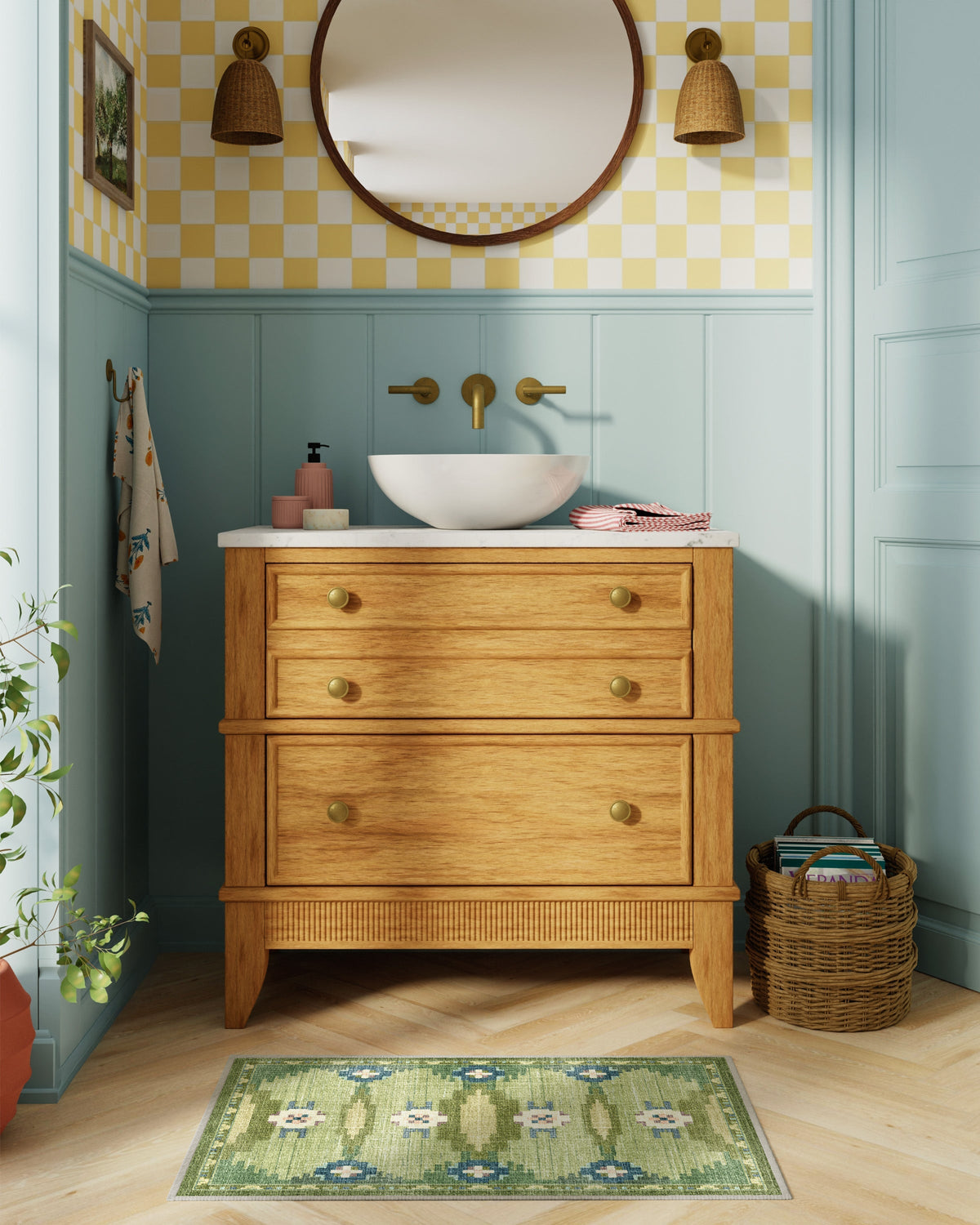 Annika Green Flatwoven Rug