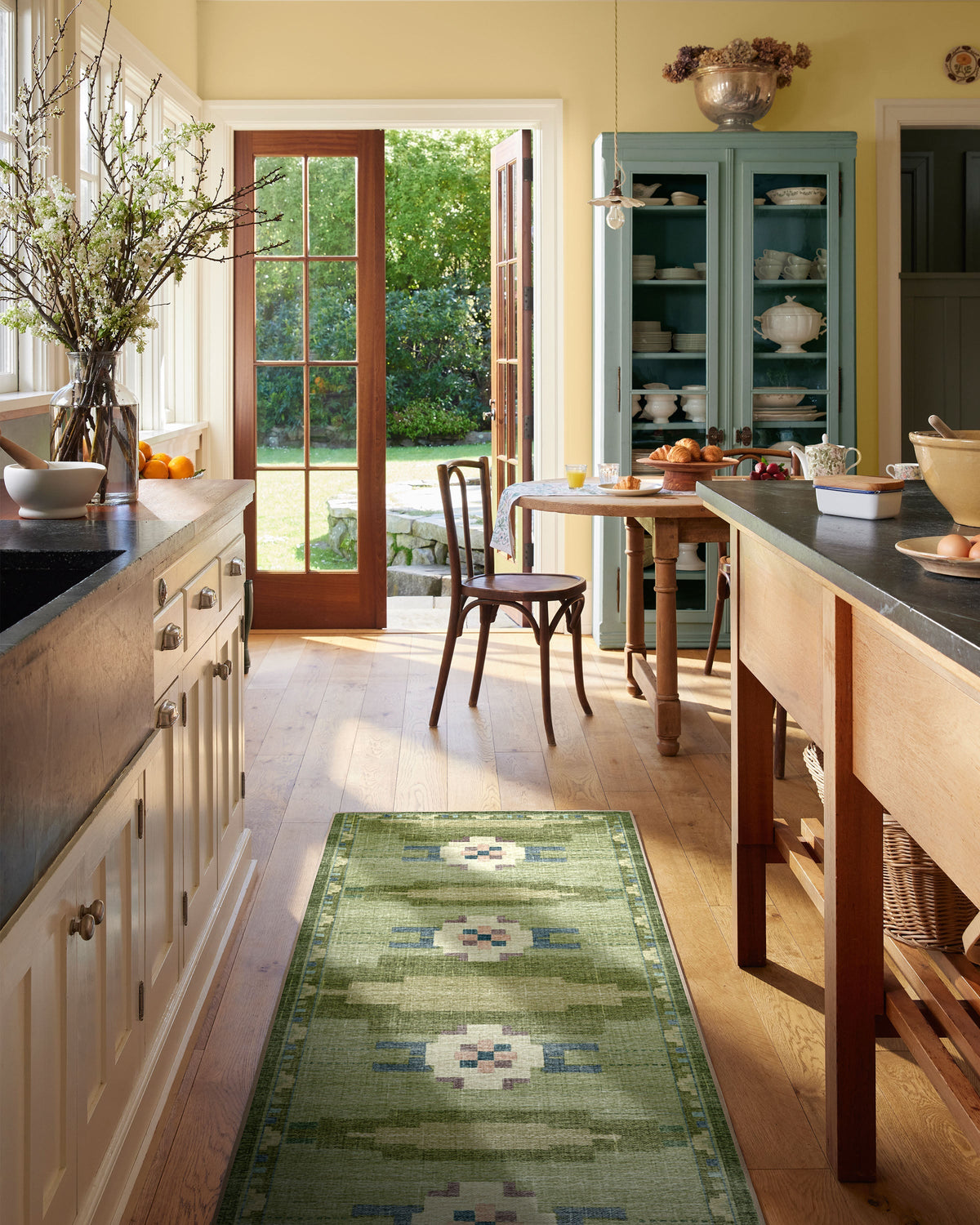 Annika Green Flatwoven Rug