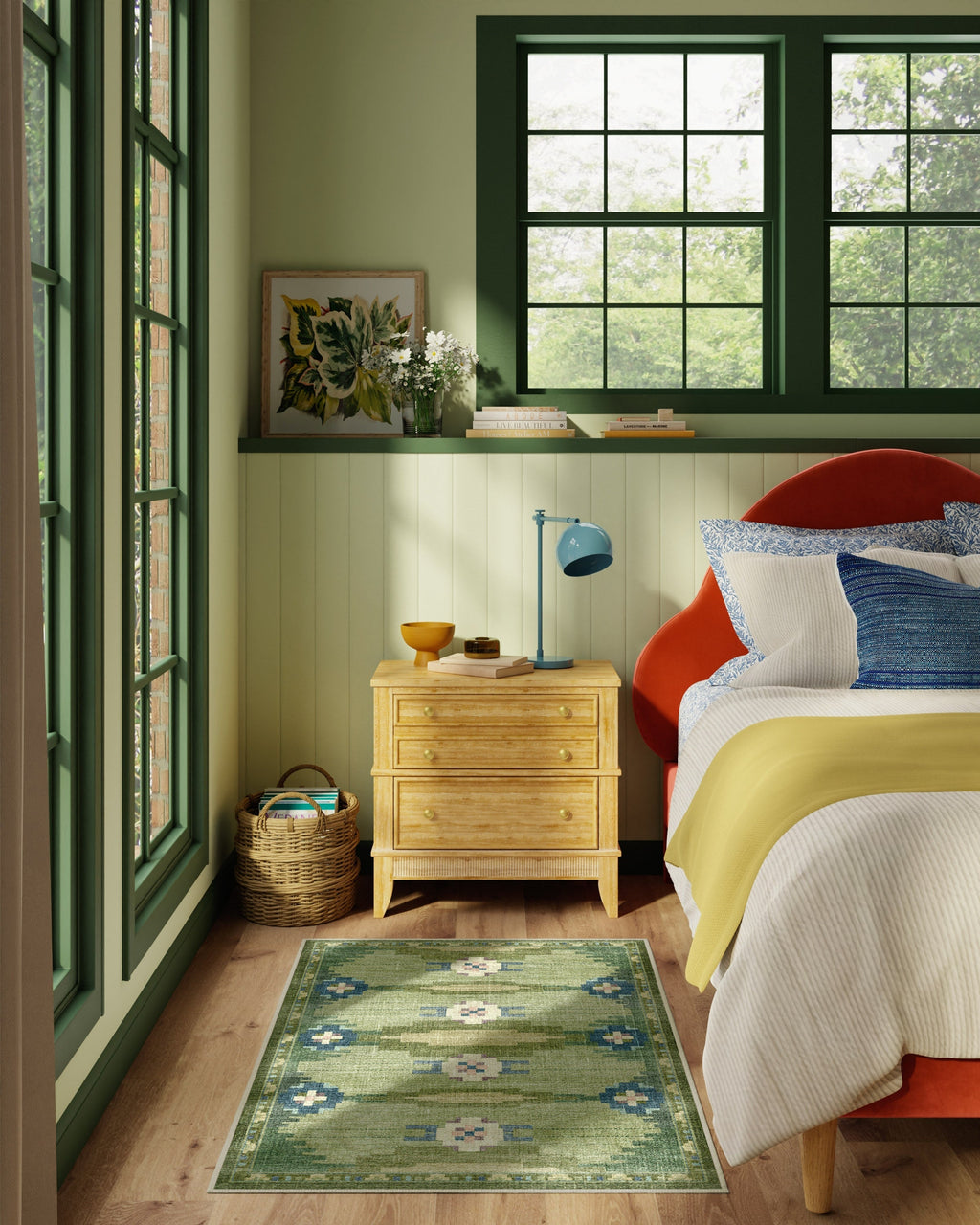 Annika Green Flatwoven Rug