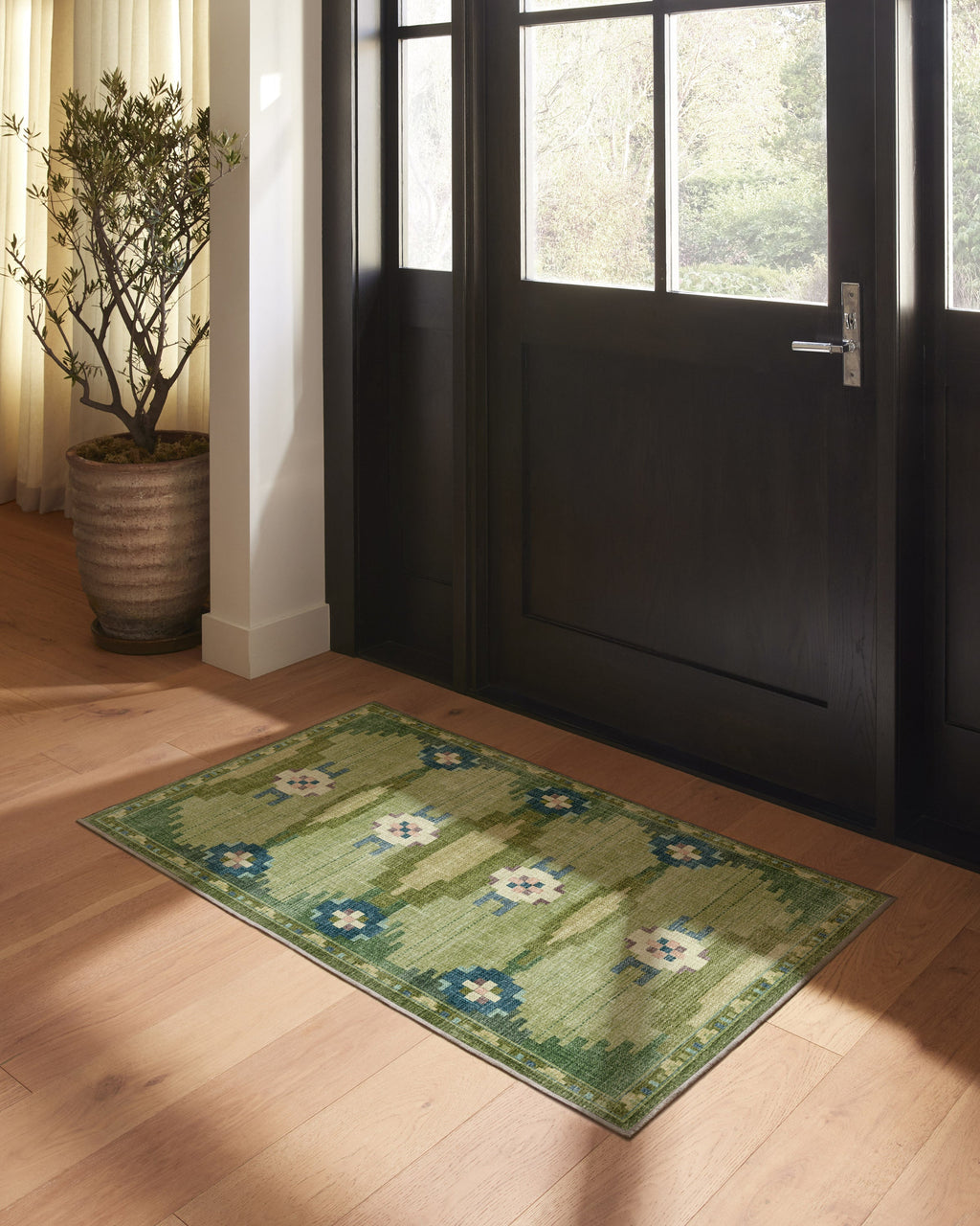 Annika Green Flatwoven Rug