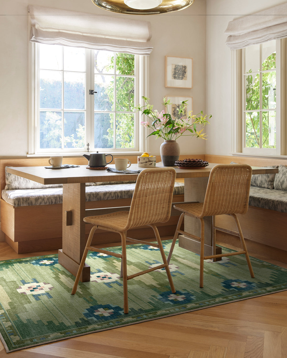 Annika Green Flatwoven Rug